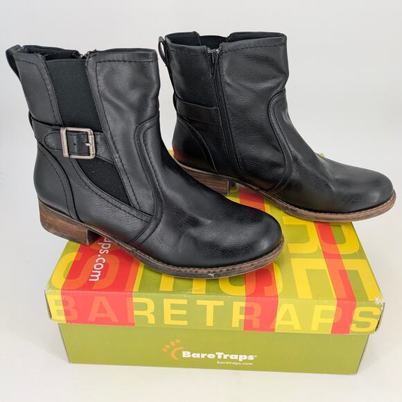 BareTraps Ankle Boot Black Tansy Women's US Size 8-1/2 Ladies Boots Biker Bootie - Picture 4 of 11